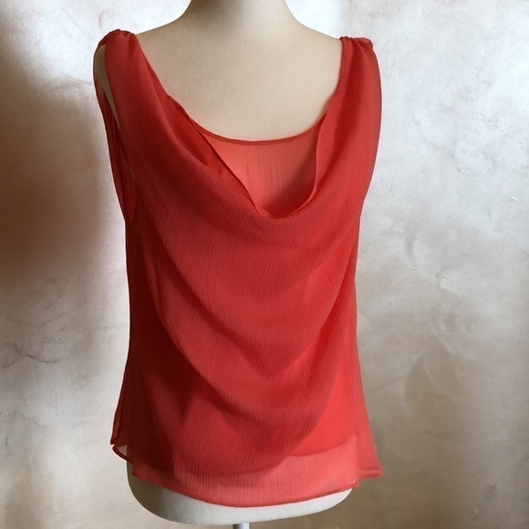 Alice and Olivia Orange Chiffon top - Picture 6 of 9